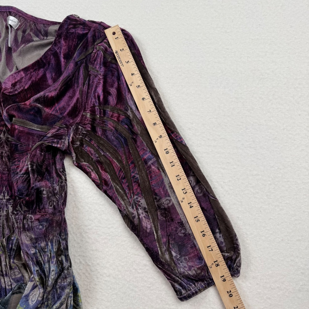 Christopher & Banks Tunic Burnout Velvet Whimsigoth Empire Waist Size Large Long - Picture 10 of 12